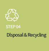 STEP 04 폐기 및 재활용 Dlsposal & Recycling